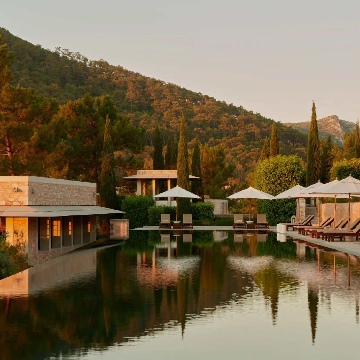 A private poolside terrace