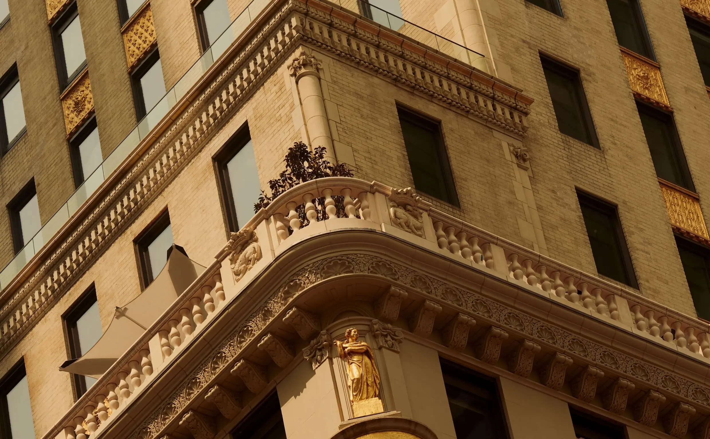 Ornate architectural detail on a city building