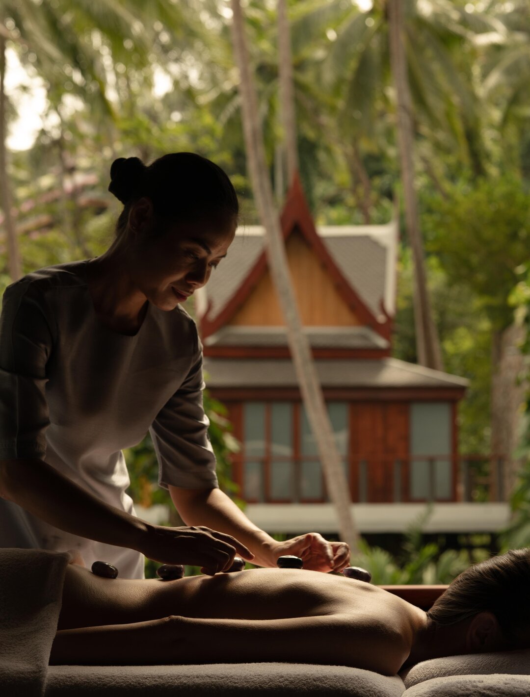 A hot stone treatment