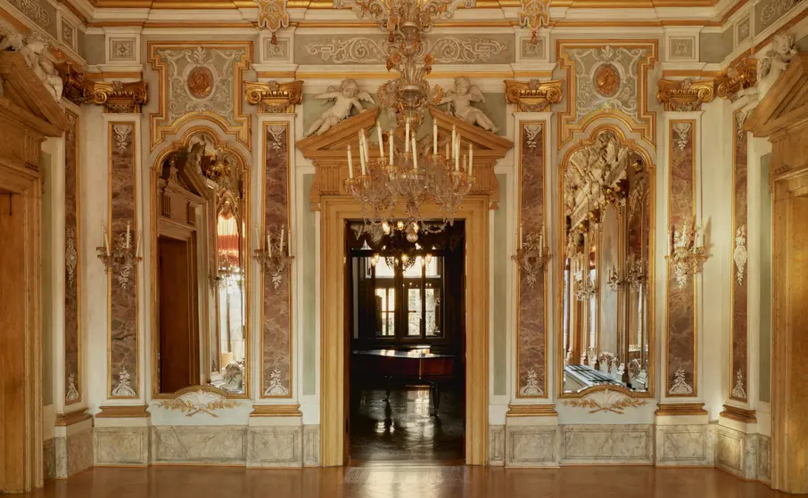 A gilded hall with sculptural relief work
