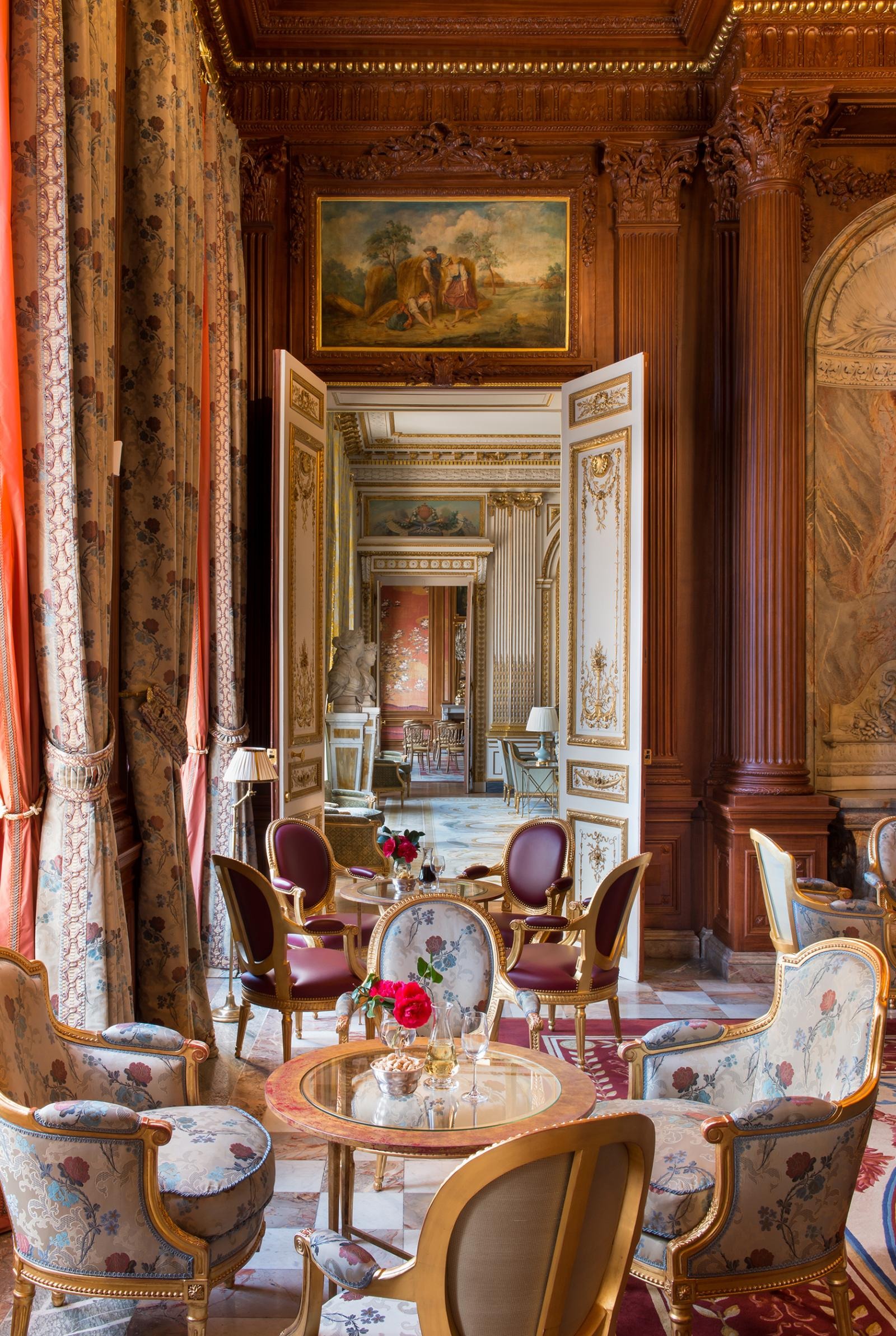 A private salon set for a small dinner